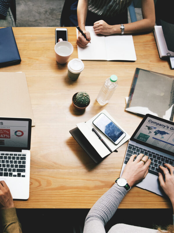 Business people working on a laptop